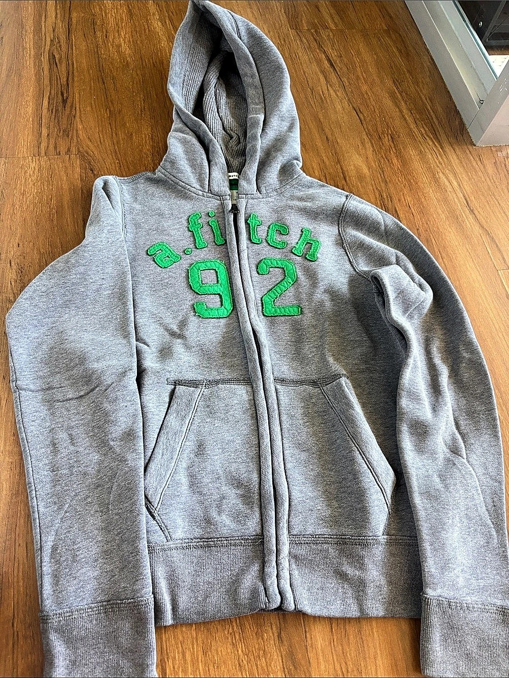 Abercrombie Kids Gray Logo Zip Hoodie Boys XL